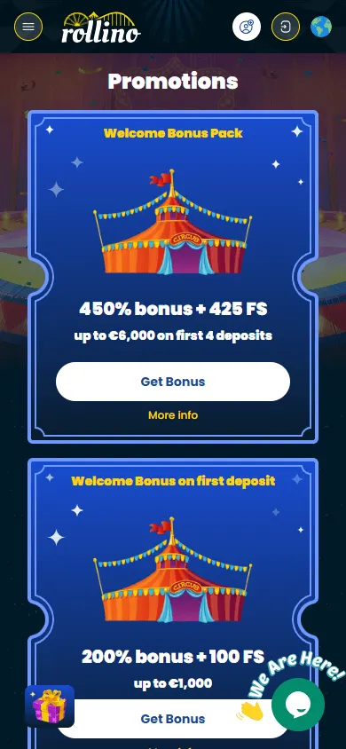 Rollino Casino mobile promotions